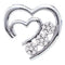 10kt White Gold Women's Round Diamond Open Double Heart Love Pendant 1-12 Cttw - FREE Shipping (US/CAN)-Gold & Diamond Pendants & Necklaces-JadeMoghul Inc.