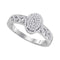 10kt White Gold Women's Round Diamond Oval Cluster Milgrain Twist Bridal Ring 1/4 Cttw - FREE Shipping (US/CAN)-Wedding Jewelry-6-JadeMoghul Inc.