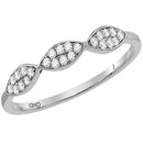 10kt White Gold Women's Round Diamond Oval Cluster Stackable Band Ring 1/8 Cttw - FREE Shipping (US/CAN)-Gold & Diamond Rings-5-JadeMoghul Inc.