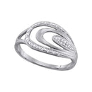 10kt White Gold Women's Round Diamond Oval Fashion Ring 1/20 Cttw - FREE Shipping (US/CAN)-Gold & Diamond Fashion Rings-5-JadeMoghul Inc.