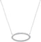 10kt White Gold Women's Round Diamond Oval Outline Pendant Necklace 1-8 Cttw - FREE Shipping (US/CAN)-Gold & Diamond Pendants & Necklaces-JadeMoghul Inc.