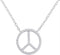 10kt White Gold Women's Round Diamond Peace Sign Circle Pendant Necklace 1-6 Cttw - FREE Shipping (US/CAN)-Gold & Diamond Pendants & Necklaces-JadeMoghul Inc.