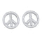 10kt White Gold Women's Round Diamond Peace Sign Earrings 1-6 Cttw - FREE Shipping (USA/CAN)-Gold & Diamond Earrings-JadeMoghul Inc.