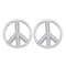 10kt White Gold Women's Round Diamond Peace Sign Stud Earrings 1-6 Cttw - FREE Shipping (US/CAN)-Gold & Diamond Earrings-JadeMoghul Inc.