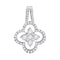 10kt White Gold Women's Round Diamond Quatrefoil Cluster Pendant 1-2 Cttw - FREE Shipping (US/CAN)-Gold & Diamond Pendants & Necklaces-JadeMoghul Inc.