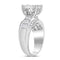 10kt White Gold Women's Round Diamond Rectangle Cluster Bridal Wedding Engagement Ring 7/8 Cttw - FREE Shipping (US/CAN)-Wedding Jewelry-5-JadeMoghul Inc.