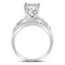 10kt White Gold Women's Round Diamond Rectangle Cluster Bridal Wedding Engagement Ring 7/8 Cttw - FREE Shipping (US/CAN)-Wedding Jewelry-5-JadeMoghul Inc.