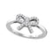 10kt White Gold Women's Round Diamond Ribbon Bow Knot Ring 1/6 Cttw - FREE Shipping (US/CAN)-Gold & Diamond Fashion Rings-5-JadeMoghul Inc.