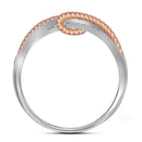 10kt White Gold Women's Round Diamond Rope Fashion Band Ring 1/6 Cttw - FREE Shipping (US/CAN)-Gold & Diamond Bands-5-JadeMoghul Inc.