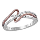 10kt White Gold Women's Round Diamond Rope Fashion Band Ring 1/6 Cttw - FREE Shipping (US/CAN)-Gold & Diamond Bands-5-JadeMoghul Inc.