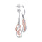 10kt White Gold Women's Round Diamond Rose-tone Heart Teardrop Dangle Earrings 1-3 Cttw - FREE Shipping (USA/CAN)-Gold & Diamond Earrings-JadeMoghul Inc.