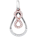 10kt White Gold Women's Round Diamond Rose-tone Infinity Teardrop Pendant 1-5 Cttw - FREE Shipping (US/CAN)-Gold & Diamond Pendants & Necklaces-JadeMoghul Inc.