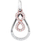 10kt White Gold Women's Round Diamond Rose-tone Infinity Teardrop Pendant 1-5 Cttw - FREE Shipping (US/CAN)-Gold & Diamond Pendants & Necklaces-JadeMoghul Inc.