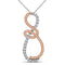 10kt White Gold Women's Round Diamond Rose-tone Rope Infinity Pendant 1-4 Cttw - FREE Shipping (US/CAN)-Gold & Diamond Pendants & Necklaces-JadeMoghul Inc.