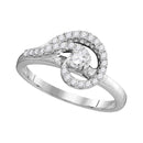 10kt White Gold Women's Round Diamond Round Bridal Wedding Engagement Ring 3/8 Cttw - FREE Shipping (USA/CAN)-Gold & Diamond Engagement & Anniversary Rings-9.5-JadeMoghul Inc.