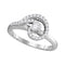 10kt White Gold Women's Round Diamond Round Bridal Wedding Engagement Ring 3/8 Cttw - FREE Shipping (USA/CAN)-Gold & Diamond Engagement & Anniversary Rings-9.5-JadeMoghul Inc.
