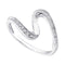 10kt White Gold Women's Round Diamond S Curve Band Ring 1/20 Cttw - FREE Shipping (US/CAN)-Rings And Bands-8-JadeMoghul Inc.