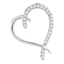 10kt White Gold Women's Round Diamond Segmented Heart Outline Pendant 1-6 Cttw - FREE Shipping (US/CAN)-Gold & Diamond Pendants & Necklaces-JadeMoghul Inc.