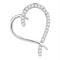 10kt White Gold Women's Round Diamond Segmented Heart Outline Pendant 1-6 Cttw - FREE Shipping (US/CAN)-Gold & Diamond Pendants & Necklaces-JadeMoghul Inc.