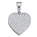 10kt White Gold Women's Round Diamond Simple Heart Love Cluster Pendant 1-20 Cttw - FREE Shipping (US/CAN)-Gold & Diamond Pendants & Necklaces-JadeMoghul Inc.