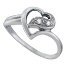 10kt White Gold Women's Round Diamond Simple Heart Ring 1/20 Cttw - FREE Shipping (US/CAN)-Gold & Diamond Heart Rings-11-JadeMoghul Inc.