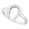 10kt White Gold Women's Round Diamond Simple Lucky Horseshoe Ring 1/20 Cttw - FREE Shipping (US/CAN)-Gold & Diamond Rings-5-JadeMoghul Inc.