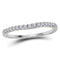 10kt White Gold Women's Round Diamond Single Row Contoured Wedding Band 1-6 Cttw - FREE Shipping (US/CAN)-Gold & Diamond Wedding Jewelry-JadeMoghul Inc.