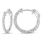 10kt White Gold Women's Round Diamond Single Row Hoop Earrings 1-2 Cttw - FREE Shipping (US/CAN)-Gold & Diamond Earrings-JadeMoghul Inc.