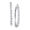 10kt White Gold Women's Round Diamond Single Row Hoop Earrings 1-20 Cttw - FREE Shipping (USA/CAN)-Gold & Diamond Earrings-JadeMoghul Inc.