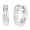 10kt White Gold Women's Round Diamond Single Row Huggie Earrings 1-20 Cttw - FREE Shipping (USA/CAN)-Gold & Diamond Earrings-JadeMoghul Inc.