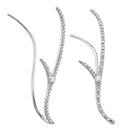 10kt White Gold Women's Round Diamond Slender Climber Earrings 1-5 Cttw - FREE Shipping (USA/CAN)-Gold & Diamond Earrings-JadeMoghul Inc.