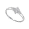 10kt White Gold Women's Round Diamond Slender Cluster Bypass Ring 1/12 Cttw - FREE Shipping (US/CAN)-Gold & Diamond Cluster Rings-5-JadeMoghul Inc.