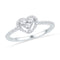 10kt White Gold Women's Round Diamond Slender Framed Heart Cluster Ring 1/4 Cttw - FREE Shipping (US/CAN)-Gold & Diamond Heart Rings-5-JadeMoghul Inc.