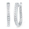 10kt White Gold Women's Round Diamond Slender Single Row Oblong Hoop Earrings 1-5 Cttw - FREE Shipping (USA/CAN)-Gold & Diamond Earrings-JadeMoghul Inc.