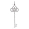 10kt White Gold Women's Round Diamond Slender Trefoil Key Love Pendant 1-2 Cttw - FREE Shipping (US/CAN)-Gold & Diamond Pendants & Necklaces-JadeMoghul Inc.