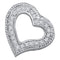 10kt White Gold Women's Round Diamond Small Heart Love Pendant 1-5 Cttw - FREE Shipping (US/CAN)-Gold & Diamond Pendants & Necklaces-JadeMoghul Inc.