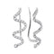 10kt White Gold Women's Round Diamond Snake Climber Earrings 1-6 Cttw - FREE Shipping (USA/CAN)-Gold & Diamond Earrings-JadeMoghul Inc.