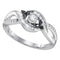 10kt White Gold Women's Round Diamond Solitaire Black-accent Bridal Wedding Engagement Ring 1/3 Cttw - FREE Shipping (US/CAN)-Wedding Jewelry-5-JadeMoghul Inc.
