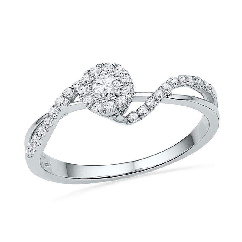 10kt White Gold Women's Round Diamond Solitaire Bridal Wedding Engagement Ring 1/4 Cttw - FREE Shipping (US/CAN)-Gold & Diamond Engagement & Anniversary Rings-10.5-JadeMoghul Inc.