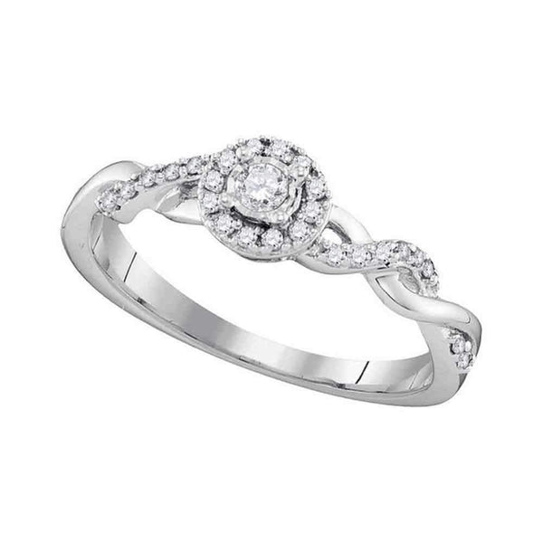 10kt White Gold Women's Round Diamond Solitaire Bridal Wedding Engagement Ring 1/5 Cttw - FREE Shipping (US/CAN)-Wedding Jewelry-5-JadeMoghul Inc.
