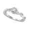 10kt White Gold Women's Round Diamond Solitaire Bridal Wedding Engagement Ring 1/5 Cttw - FREE Shipping (US/CAN)-Wedding Jewelry-5-JadeMoghul Inc.