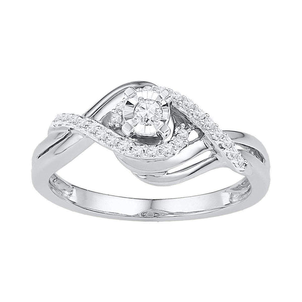 10kt White Gold Women's Round Diamond Solitaire Bridal Wedding Engagement Ring 1/5 Cttw - FREE Shipping (US/CAN)-Wedding Jewelry-5-JadeMoghul Inc.