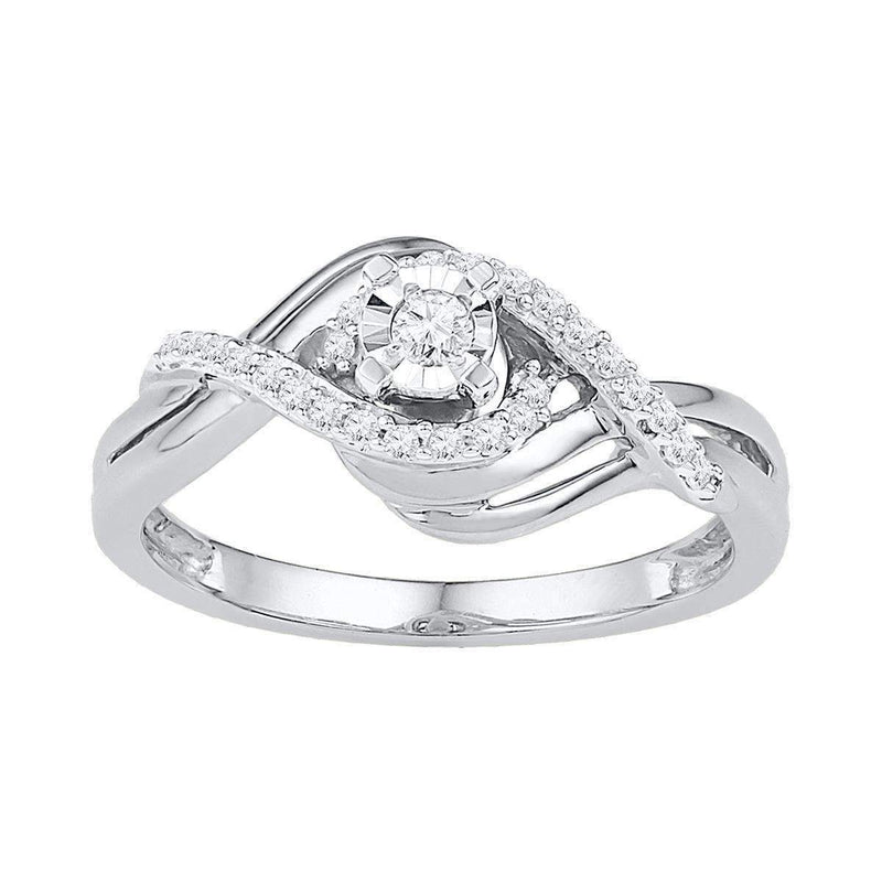 10kt White Gold Women's Round Diamond Solitaire Bridal Wedding Engagement Ring 1/5 Cttw - FREE Shipping (US/CAN)-Wedding Jewelry-5-JadeMoghul Inc.