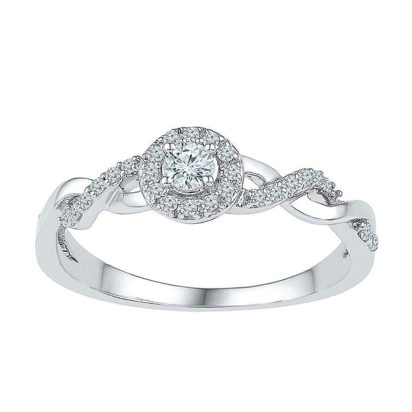 10kt White Gold Women's Round Diamond Solitaire Bridal Wedding Engagement Ring 1/5 Cttw - FREE Shipping (US/CAN)-Wedding Jewelry-9-JadeMoghul Inc.