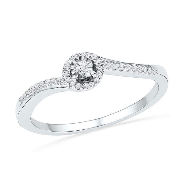 10kt White Gold Women's Round Diamond Solitaire Bridal Wedding Engagement Ring 1/6 Cttw - FREE Shipping (US/CAN)-Wedding Jewelry-5-JadeMoghul Inc.