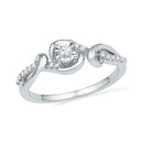 10kt White Gold Women's Round Diamond Solitaire Bridal Wedding Engagement Ring 1/8 Cttw - FREE Shipping (US/CAN)-Wedding Jewelry-5-JadeMoghul Inc.