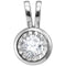 10kt White Gold Women's Round Diamond Solitaire Faceted Framed Pendant 1-12 Cttw - FREE Shipping (US/CAN)-Gold & Diamond Pendants & Necklaces-JadeMoghul Inc.