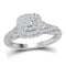 10kt White Gold Women's Round Diamond Solitaire Halo Bridal Wedding Engagement Ring 3/4 Cttw - FREE Shipping (US/CAN)-Gold & Diamond Engagement & Anniversary Rings-6.5-JadeMoghul Inc.