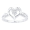 10kt White Gold Women's Round Diamond Solitaire Heart Ring 1/20 Cttw - FREE Shipping (US/CAN)-Gold & Diamond Heart Rings-5-JadeMoghul Inc.