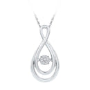 10kt White Gold Women's Round Diamond Solitaire Moving Twinkle Teardrop Pendant 1-20 Cttw - FREE Shipping (US/CAN)-Gold & Diamond Pendants & Necklaces-JadeMoghul Inc.